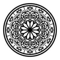 mandala negro, fondo de diseño de mandala ornamental de lujo, diseño de mandala, diseño de papel tapiz de arte de libro de colores de patrón de mandala, patrón de mosaico, tarjeta de saludo, mandala en blanco y negro vector