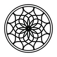 mandala negro, fondo de diseño de mandala ornamental de lujo, diseño de mandala, diseño de papel tapiz de arte de libro de colores de patrón de mandala, patrón de mosaico, tarjeta de saludo, mandala en blanco y negro vector