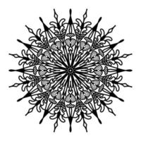 mandala negro, fondo de diseño de mandala ornamental de lujo, diseño de mandala, diseño de papel tapiz de arte de libro de colores de patrón de mandala, patrón de mosaico, tarjeta de saludo, mandala en blanco y negro vector