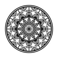 mandala negro, fondo de diseño de mandala ornamental de lujo, diseño de mandala, diseño de papel tapiz de arte de libro de colores de patrón de mandala, patrón de mosaico, tarjeta de saludo, mandala en blanco y negro vector