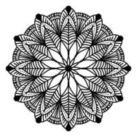 mandala negro, fondo de diseño de mandala ornamental de lujo, diseño de mandala, diseño de papel tapiz de arte de libro de colores de patrón de mandala, patrón de mosaico, tarjeta de saludo, mandala en blanco y negro vector