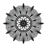 mandala negro, fondo de diseño de mandala ornamental de lujo, diseño de mandala, diseño de papel tapiz de arte de libro de colores de patrón de mandala, patrón de mosaico, tarjeta de saludo, mandala en blanco y negro vector