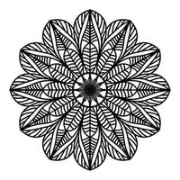 mandala negro, fondo de diseño de mandala ornamental de lujo, diseño de mandala, diseño de papel tapiz de arte de libro de colores de patrón de mandala, patrón de mosaico, tarjeta de saludo, mandala en blanco y negro vector