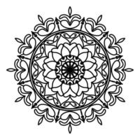 mandala negro, fondo de diseño de mandala ornamental de lujo, diseño de mandala, diseño de papel tapiz de arte de libro de colores de patrón de mandala, patrón de mosaico, tarjeta de saludo, mandala en blanco y negro vector