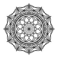 mandala negro, fondo de diseño de mandala ornamental de lujo, diseño de mandala, diseño de papel tapiz de arte de libro de colores de patrón de mandala, patrón de mosaico, tarjeta de saludo, mandala en blanco y negro vector