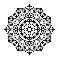 mandala negro, fondo de diseño de mandala ornamental de lujo, diseño de mandala, diseño de papel tapiz de arte de libro de colores de patrón de mandala, patrón de mosaico, tarjeta de saludo, mandala en blanco y negro vector