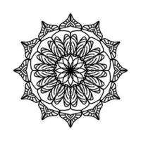 mandala negro, fondo de diseño de mandala ornamental de lujo, diseño de mandala, diseño de papel tapiz de arte de libro de colores de patrón de mandala, patrón de mosaico, tarjeta de saludo, mandala en blanco y negro vector