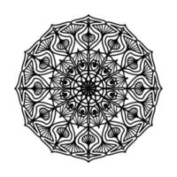 mandala negro, fondo de diseño de mandala ornamental de lujo, diseño de mandala, diseño de papel tapiz de arte de libro de colores de patrón de mandala, patrón de mosaico, tarjeta de saludo, mandala en blanco y negro vector