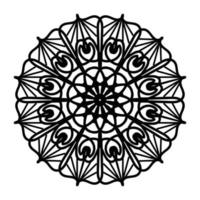 mandala negro, fondo de diseño de mandala ornamental de lujo, diseño de mandala, diseño de papel tapiz de arte de libro de colores de patrón de mandala, patrón de mosaico, tarjeta de saludo, mandala en blanco y negro vector