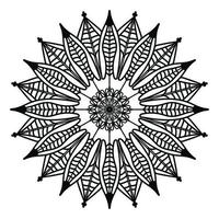 mandala negro, fondo de diseño de mandala ornamental de lujo, diseño de mandala, diseño de papel tapiz de arte de libro de colores de patrón de mandala, patrón de mosaico, tarjeta de saludo, mandala en blanco y negro vector