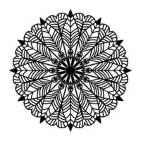 mandala negro, fondo de diseño de mandala ornamental de lujo, diseño de mandala, diseño de papel tapiz de arte de libro de colores de patrón de mandala, patrón de mosaico, tarjeta de saludo, mandala en blanco y negro vector