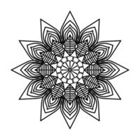 mandala negro, fondo de diseño de mandala ornamental de lujo, diseño de mandala, diseño de papel tapiz de arte de libro de colores de patrón de mandala, patrón de mosaico, tarjeta de saludo, mandala en blanco y negro vector