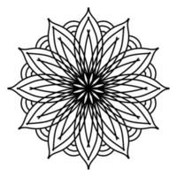 mandala negro, fondo de diseño de mandala ornamental de lujo, diseño de mandala, diseño de papel tapiz de arte de libro de colores de patrón de mandala, patrón de mosaico, tarjeta de saludo, mandala en blanco y negro vector