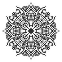 mandala negro, fondo de diseño de mandala ornamental de lujo, diseño de mandala, diseño de papel tapiz de arte de libro de colores de patrón de mandala, patrón de mosaico, tarjeta de saludo, mandala en blanco y negro vector