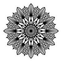 mandala negro, fondo de diseño de mandala ornamental de lujo, diseño de mandala, diseño de papel tapiz de arte de libro de colores de patrón de mandala, patrón de mosaico, tarjeta de saludo, mandala en blanco y negro vector