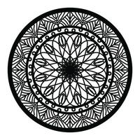 mandala negro, fondo de diseño de mandala ornamental de lujo, diseño de mandala, diseño de papel tapiz de arte de libro de colores de patrón de mandala, patrón de mosaico, tarjeta de saludo, mandala en blanco y negro vector