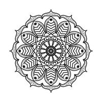 mandala negro, fondo de diseño de mandala ornamental de lujo, diseño de mandala, diseño de papel tapiz de arte de libro de colores de patrón de mandala, patrón de mosaico, tarjeta de saludo, mandala en blanco y negro vector