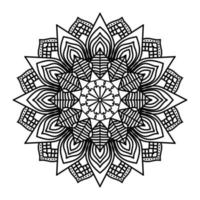 mandala negro, fondo de diseño de mandala ornamental de lujo, diseño de mandala, diseño de papel tapiz de arte de libro de colores de patrón de mandala, patrón de mosaico, tarjeta de saludo, mandala en blanco y negro vector