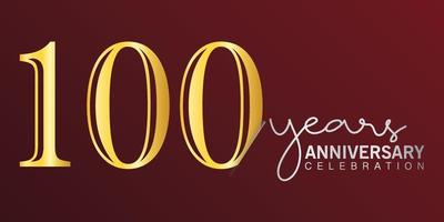 100th anniversary celebration logotype number gold color with red color background. vector anniversary for celebration, invitation card, and greeting card