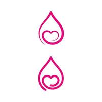 waterdrop love logo Vector icon design