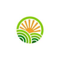 sun farm logo Vector icon design illustration