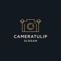 vector de icono de logotipo de fotografía de tulipán