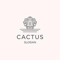 Cactus logo icon flat design template vector