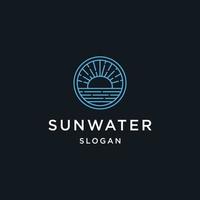 sun and waves icon logo vector symbol illustration design