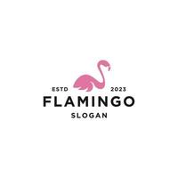 Pink Flamingo Logo Template. Bird Vector Design. Animal World Illustration