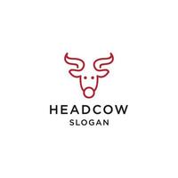 Head cow logo icon design template vector illustration