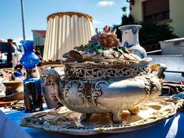 Amazing old stuff at a flea market  in Alsace photo