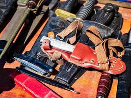 Amazing old stuff at a flea market  in Alsace photo