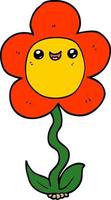 doodle character cartoon flower vector