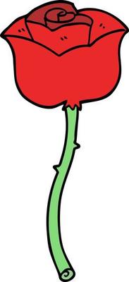 doodle cartoon rose