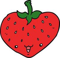 doodle character cartoon strawberry vector