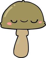 doodle character cartoon mushroom vector