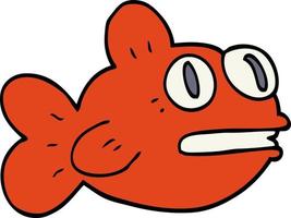 doodle character cartoon fish vector