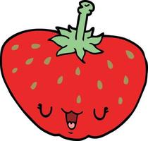 doodle character cartoon strawberry vector