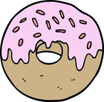 doodle cartoon donut vector