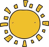 doodle cartoon sun vector