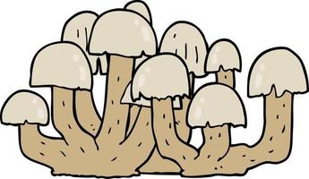 doodle cartoon mushroom vector