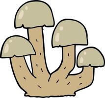 doodle cartoon mushroom vector