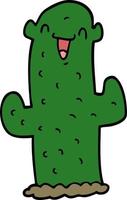 doodle character cartoon cactus vector