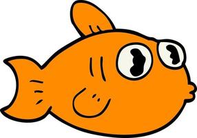 doodle character cartoon fish vector