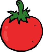 doodle cartoon tomato vector