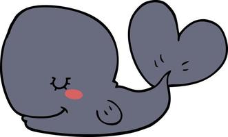 doodle character cartoon whale vector