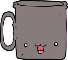 doodle character cartoon cup vector