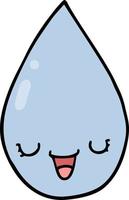 doodle character cartoon raindrop vector