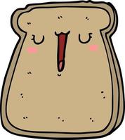 doodle character cartoon toast vector