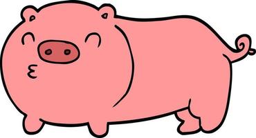 doodle character cartoon pig vector